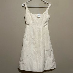 NWT JCREW 100% Silk Ivory Dress Petite 2 - XS